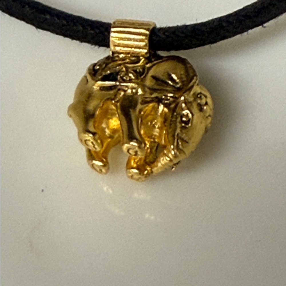 Golden Elephant Pendant Necklace